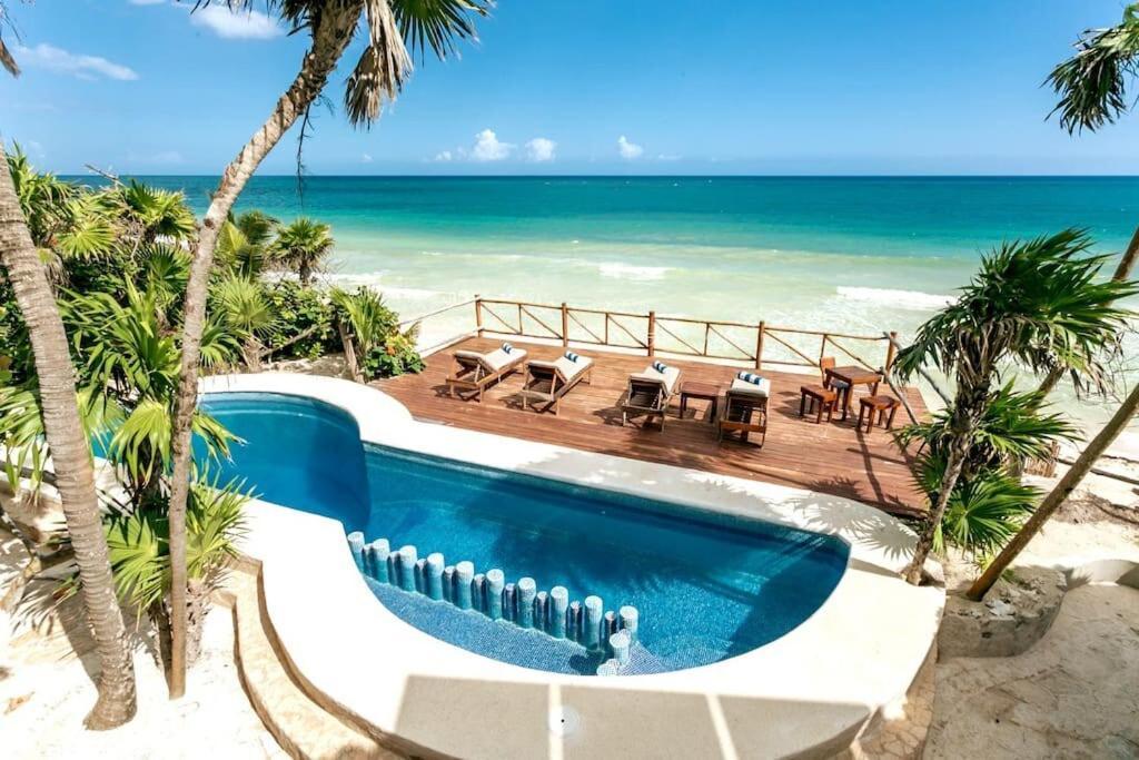 Luxury 5-Br Beachfront Home In Tulum Casa Sofia Gato 外观 照片